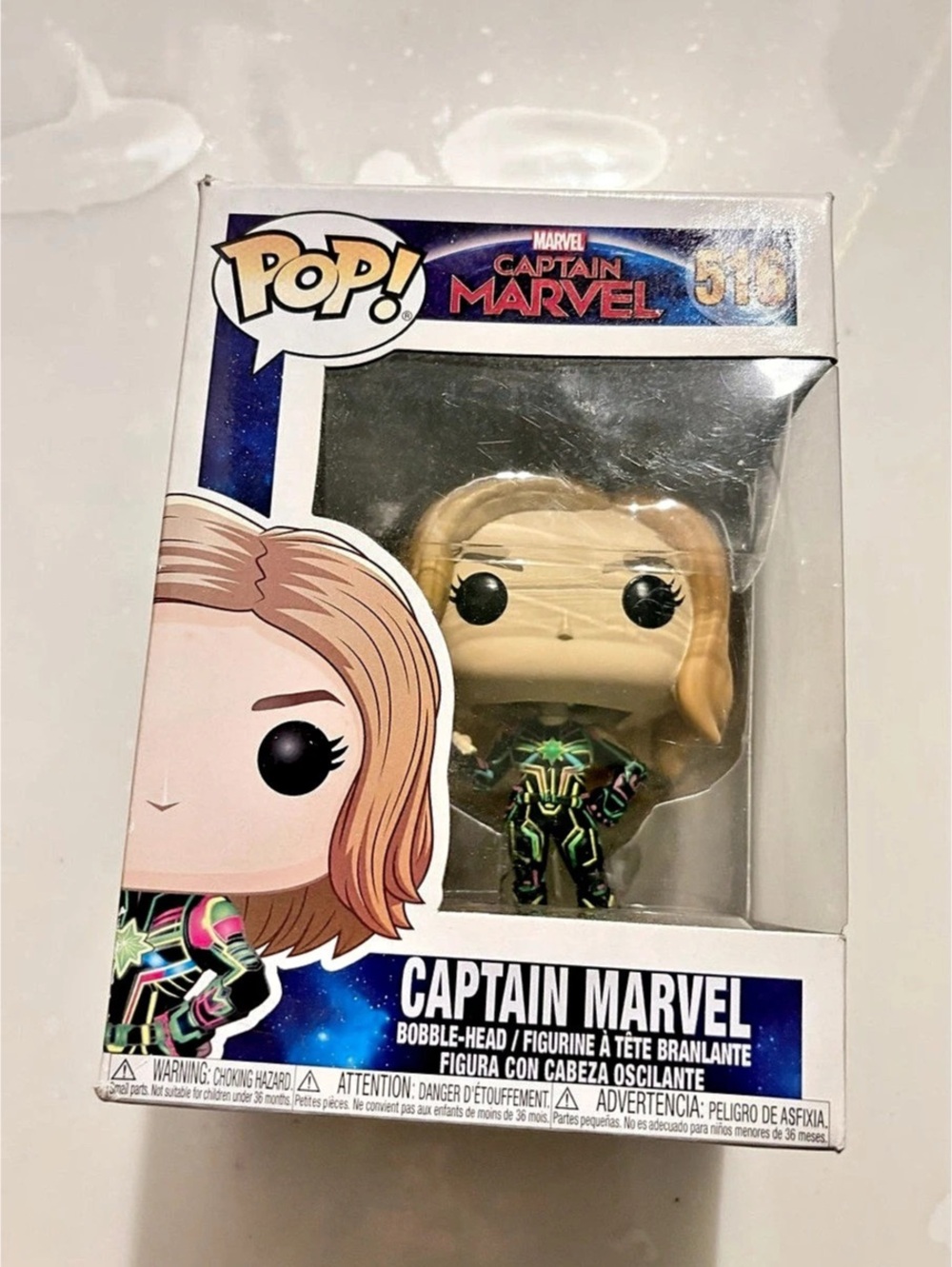 Funko Captain Marvel #516 Vinyl Figure in Blue & White